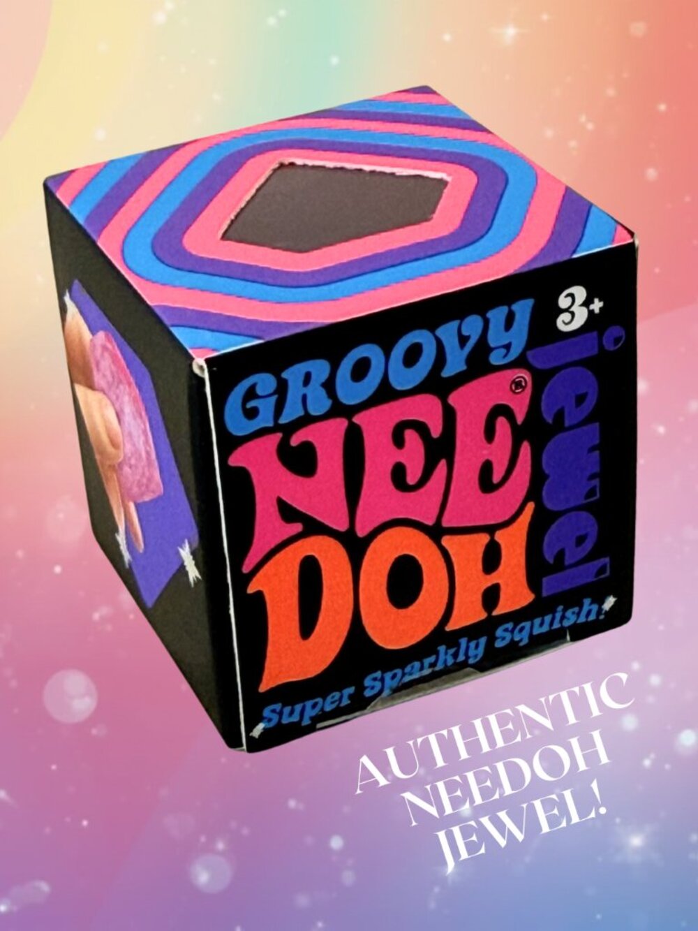 💖 NeeDoh | Pink Glitter Groovy Jewel